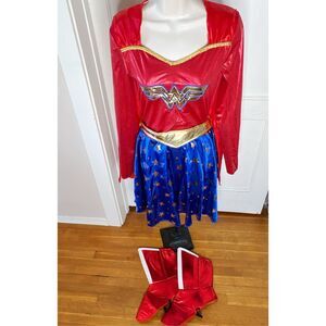 Halloween Wonder Woman Cape Dress 2 Piece Costume With Boots Size Small